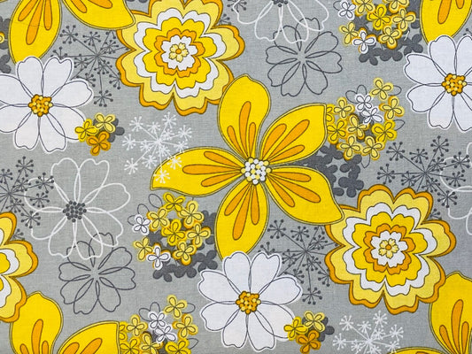 Gray with Yellow & White Flowers