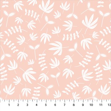 Figo (a division of Northcott) Hand Stitched Plants Coral