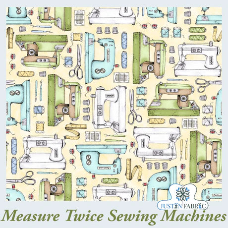 Maywood Studio Measure Twice Sewing Machines Yellow MAS9890-S