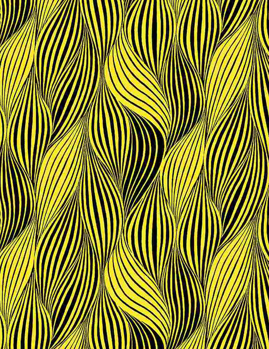 Timeless Treasures Sundance Abstract Wavy Stripe Yellow Trio-C1271