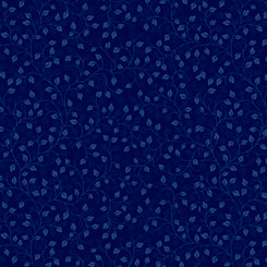 QT Fabrics Illusions Colours Leaf Vine Navy