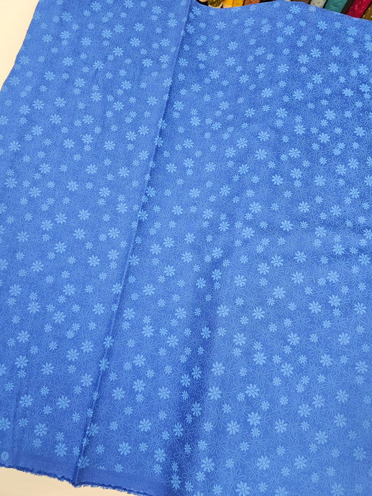 QT Fabrics Royal Blue Flowers