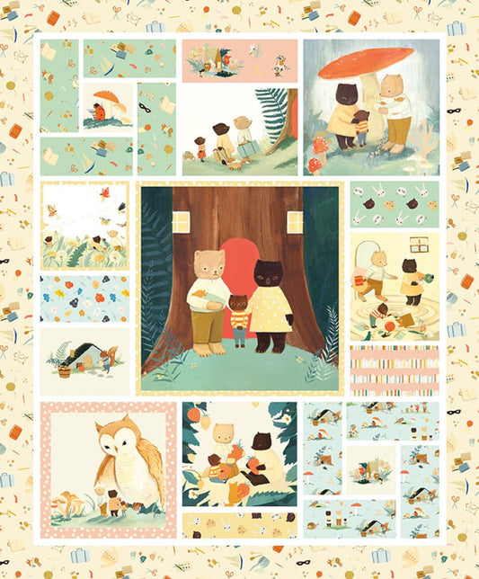 Riley Blake Littlest Family's Big Day Cute Forest Animals Panel