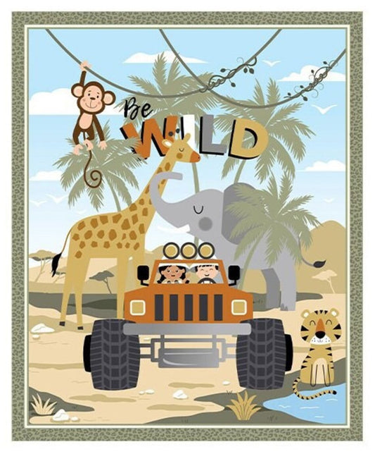 Benartex Safari Adventure Be Wild 35" Panel