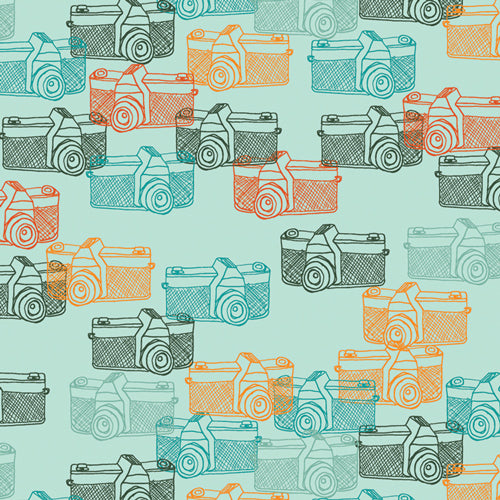 Art Gallery Fabrics Maara Captured Memories Camera MAA-64910 Teal