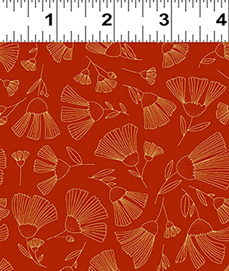 Clothworks Midnight Flora Y3389-4 Light Red