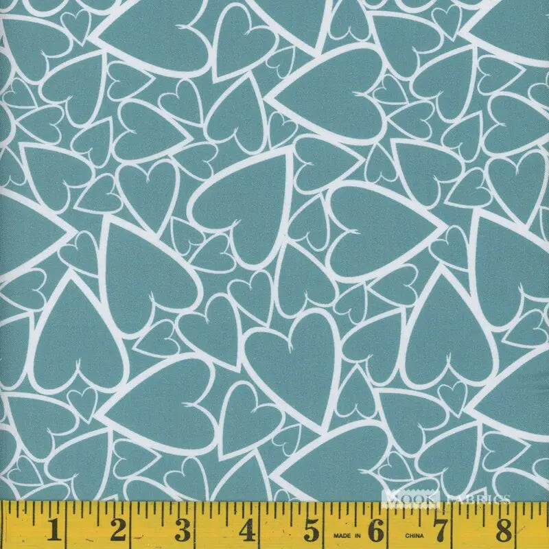 Mook Valentine Hearts Scrambled Hearts Teal 112601