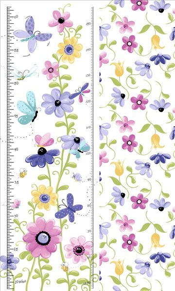 Clothworks Flutter the Butterfly Growth Chart Panel