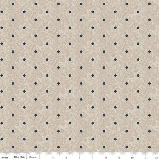 Riley Blake Buttercup Blooms Dot C11157 Taupe