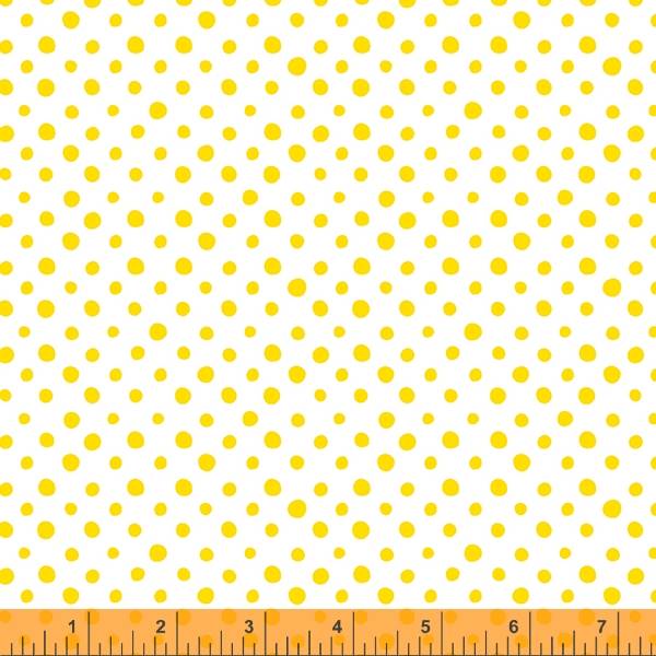 Windham Bathing Beauties Polka Dot White and Yellow 53107-5