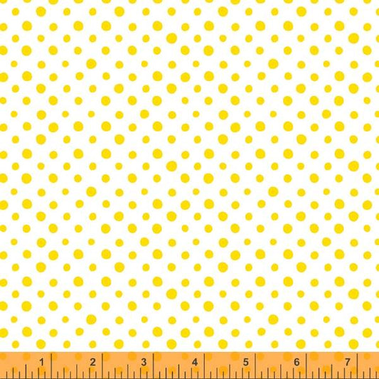 Windham Bathing Beauties Polka Dot White and Yellow 53107-5