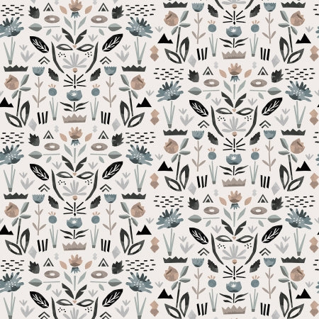 Cotton + Steel In Bloom Floral Garden Pebble ST104-PE3