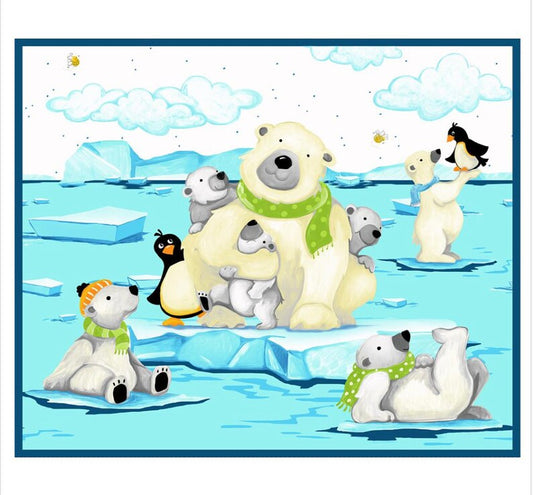 Clothworks Burr the Polar Bear Panel