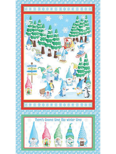 Benartex Wonderland Blue Gnome Wonderland Panel