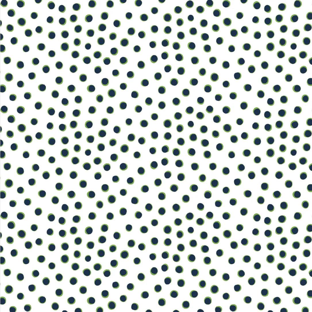 Clothworks Indigo Dots in White Y3295-1