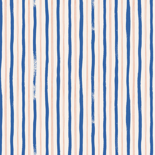 Cotton Steel Rifle Paper Co Meadow Stripes Blue