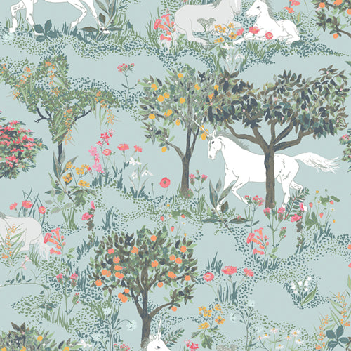 Art Gallery Fabrics Picturesque Mystical Quest by Day green/White/Pink PIC-39458