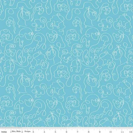 Riley Blake Girl Power C10653 Aqua