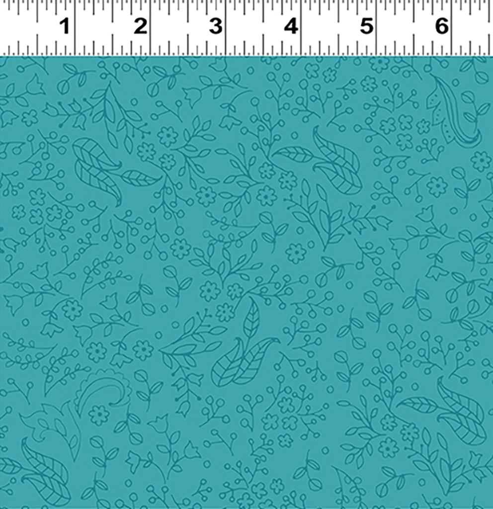 Clothworks Zakaria Micro Floral Dark Teal