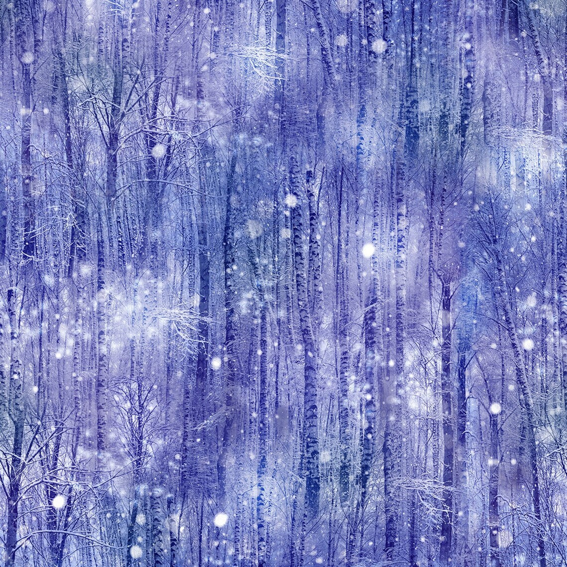 Hoffman Winter Bliss Amethyst Snow Trees U5033-91