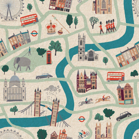 Cotton + Steel London Town Sunny Day London Forever CANVAS SY100-SD4C