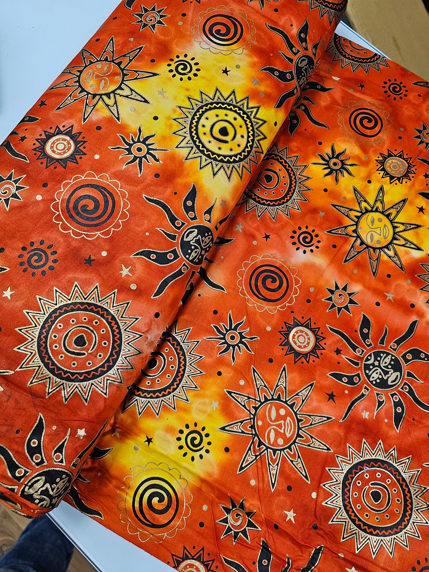 Indian Batik Odyssey Yellow and Orange