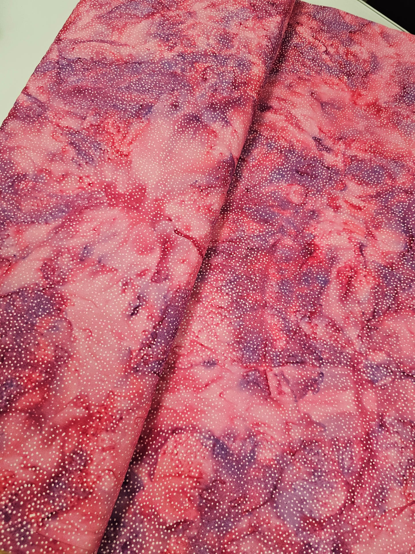 Island Batik Chantilly Dot Floral Pink Frosted Berry