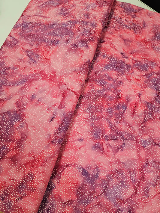 Island Batik Chantilly Dot Floral Pink Frosted Berry