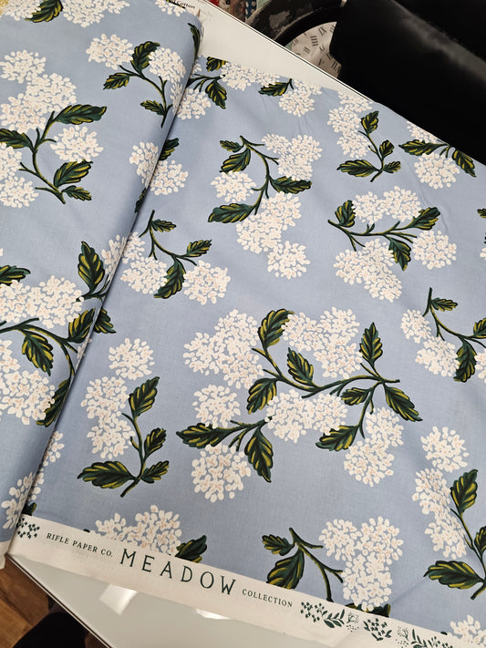 Cotton + Steel Rifle Paper Co Meadow Hydrangea Light Blue