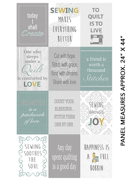 Benartex Words to Quilt By Quilter Patch Panel