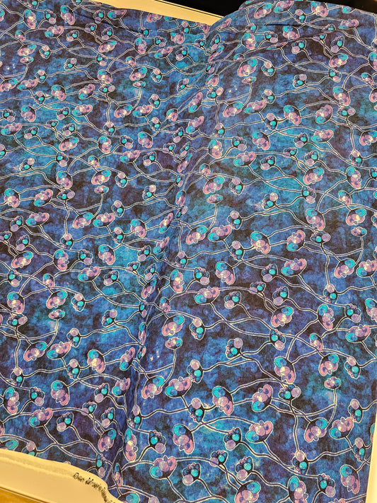 QT Fabrics Blue Purple Floral by Dan Morris