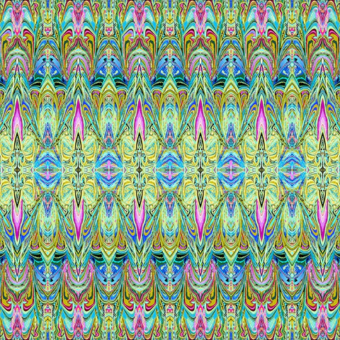 Benartex Duets Lava Kaleidoscope 12352 Blue Yellow Pink