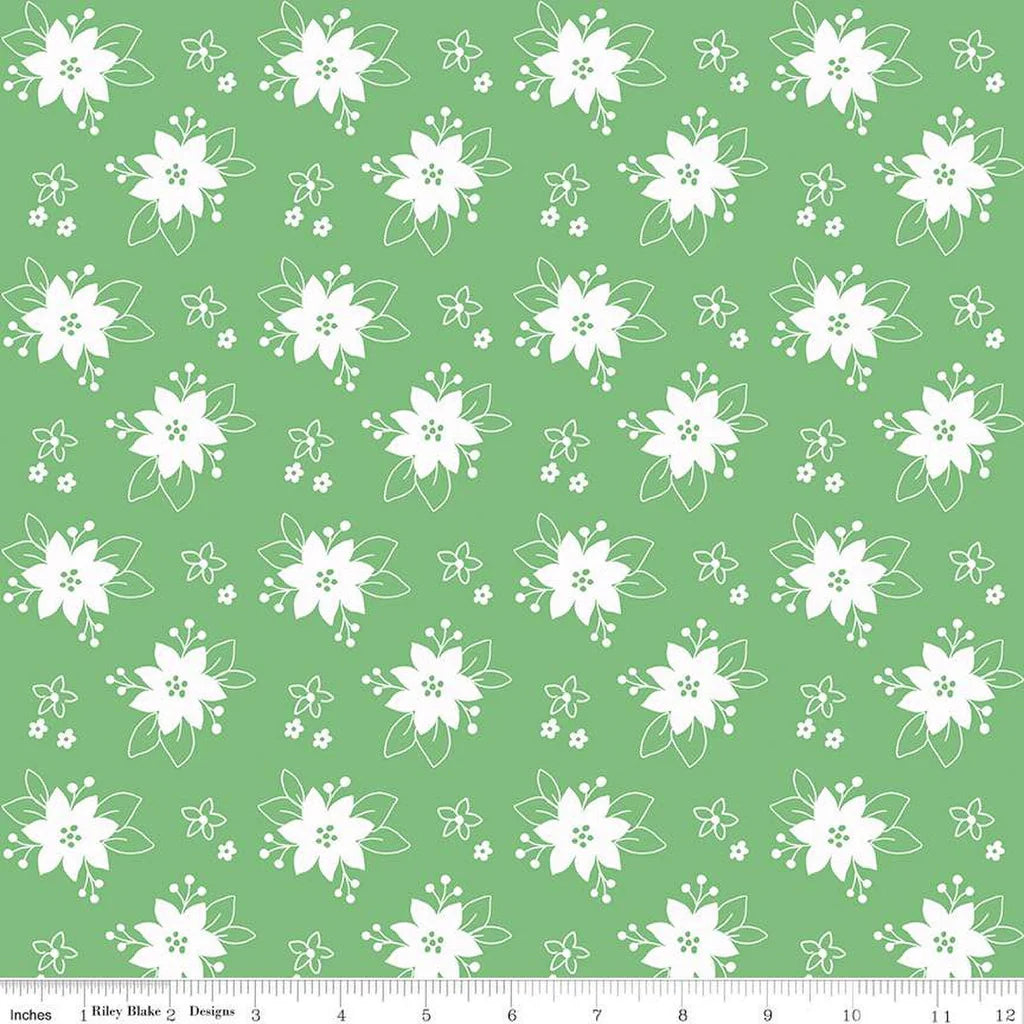 Riley Blake Pixie Noel 2 Floral Green