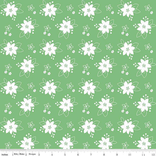 Riley Blake Pixie Noel 2 Floral Green