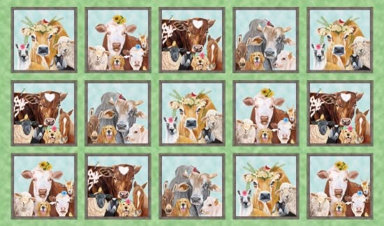 Elizabeth's Studio Happy Farm Animals 24" Panel