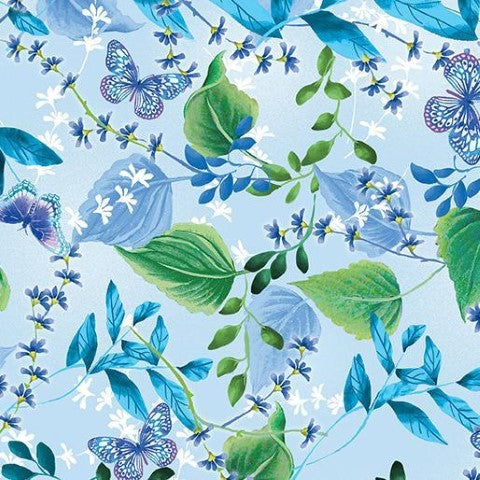 Benartex Butterfly Bliss Meadow 12812-05 Light Blue