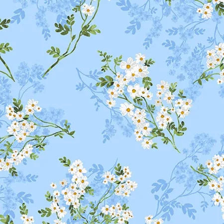 Benartex Daisy Delight Wildflower Romance 12462-50 Blue