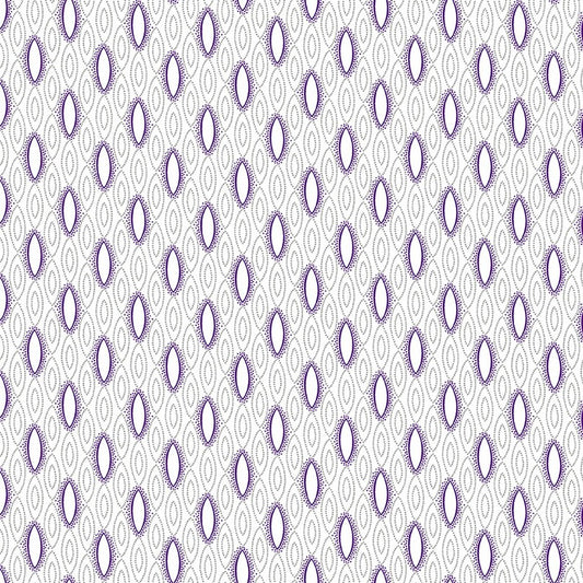 Clothworks Purple Reign Geometric White