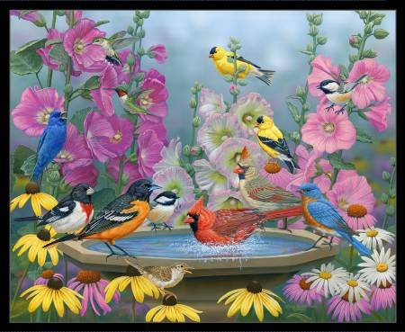 Elizabeth's Studio Birdbath Gatherings Panel