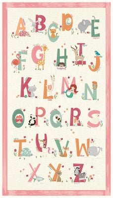 P&B Animal Alphabet Pink Panel