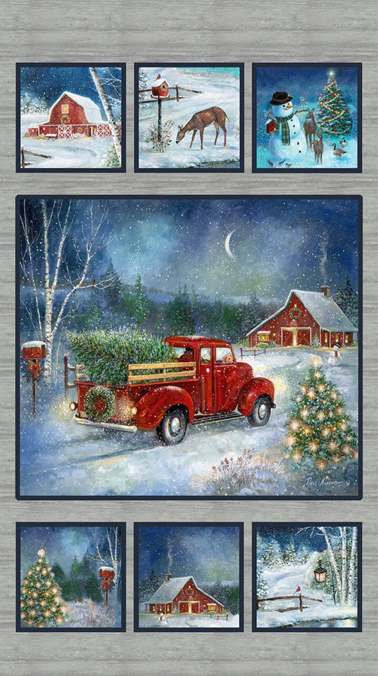 Benartex Holiday Journey Red Truck 24" Panel