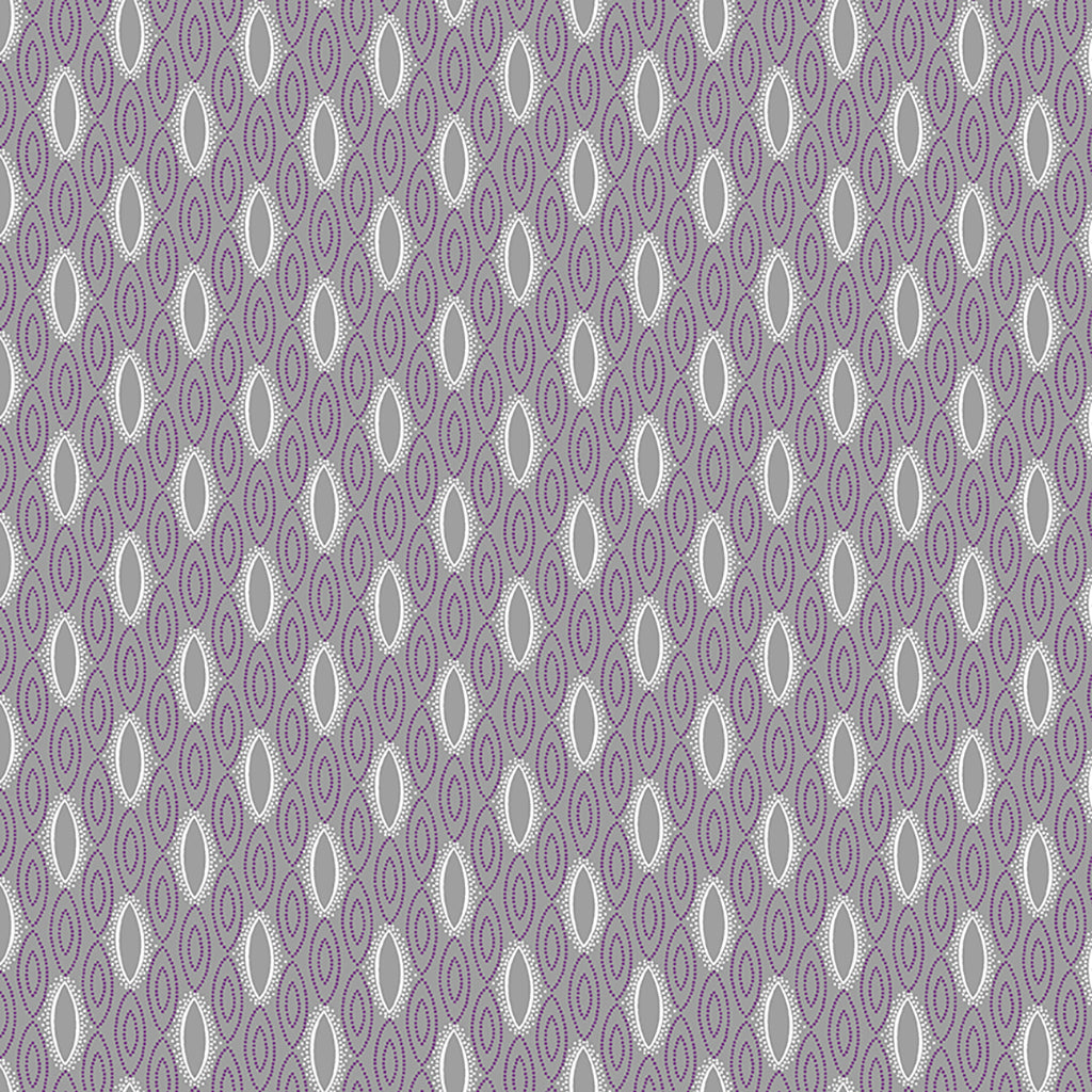 Clothworks Purple Reign Geometric Light Pewter