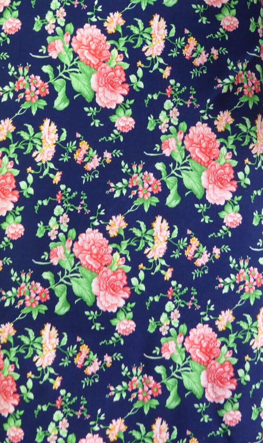 Mook Roses on Navy Blue