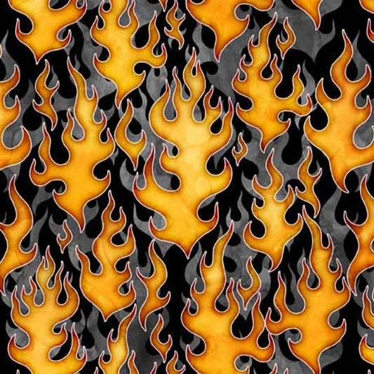 QT Fabrics Streets of Fire Flames by Dan Morris
