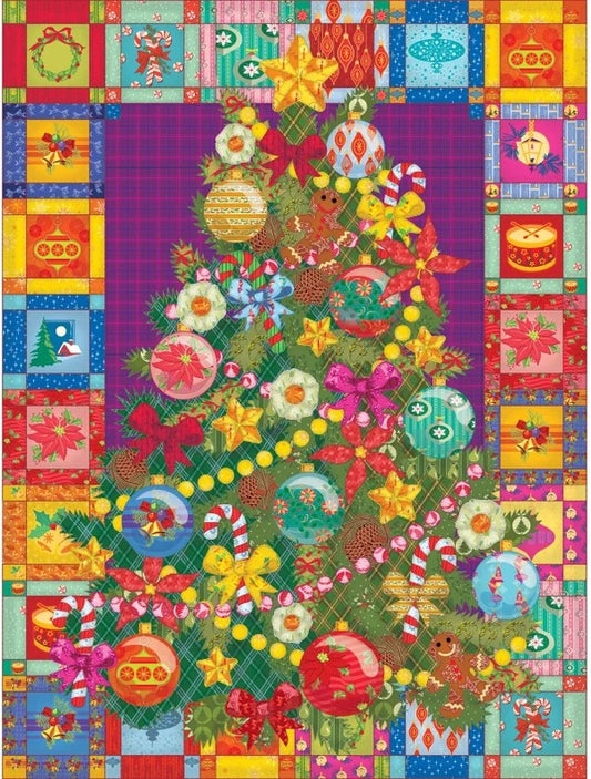 Suite B For Island Batik Quilted Christmas Tree Panel