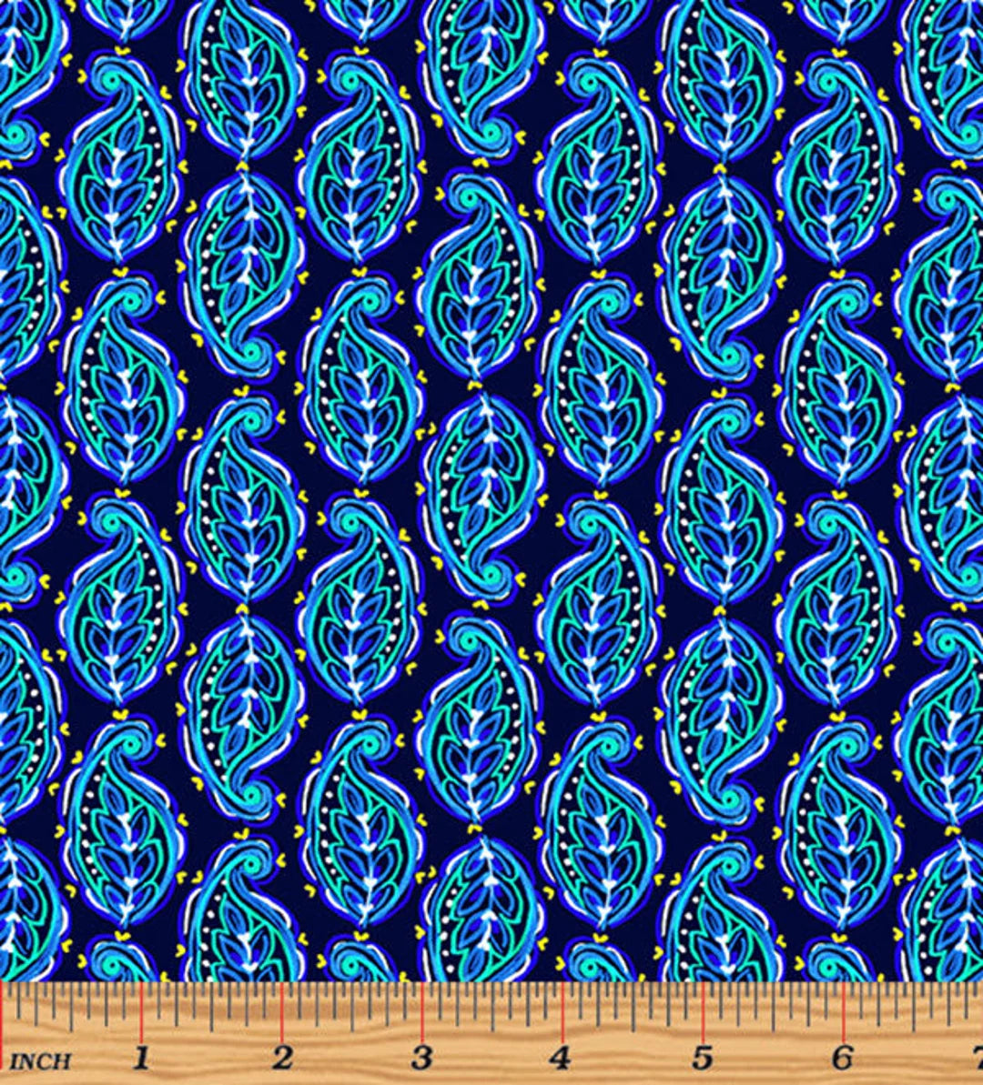 Benartex Blue Horizon Dark Navy Blue Paisley  c9962