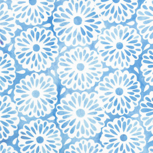 Island Batik Petals Provence  Flowers Blue Cloud 112112511