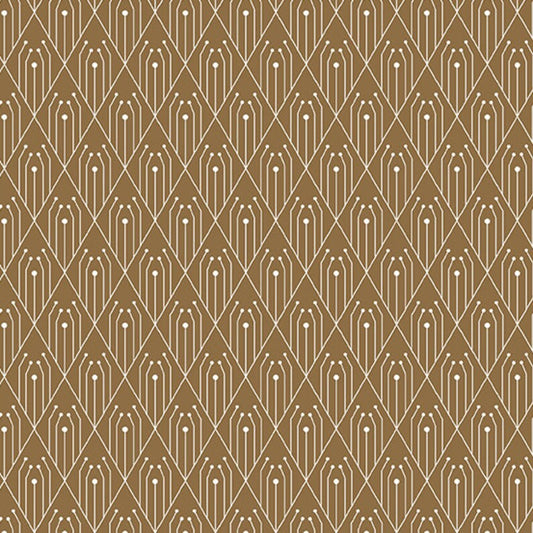 Andover Century Prints Deco Diamonds by Giucy Giuce in Cinnamon