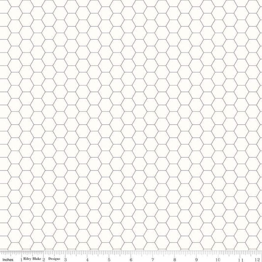 Riley Blake Bee Backgrounds Honeycomb Gray