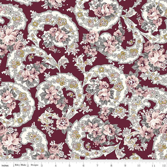 Riley Blake Designs Exquisite Paisley Burgundy SC10701